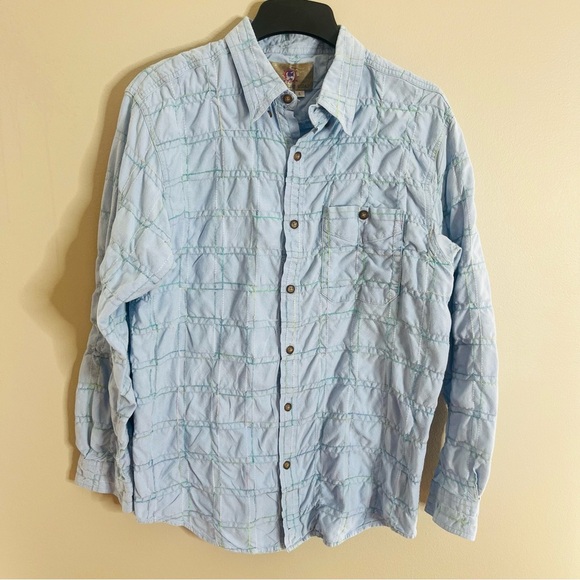 The Territory Ahead Other - The Territory Ahead Men Size Large Embroidered Plaid Blue Button Down Shirt MM2